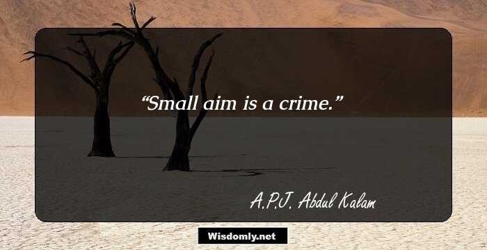 Small aim is a crime.