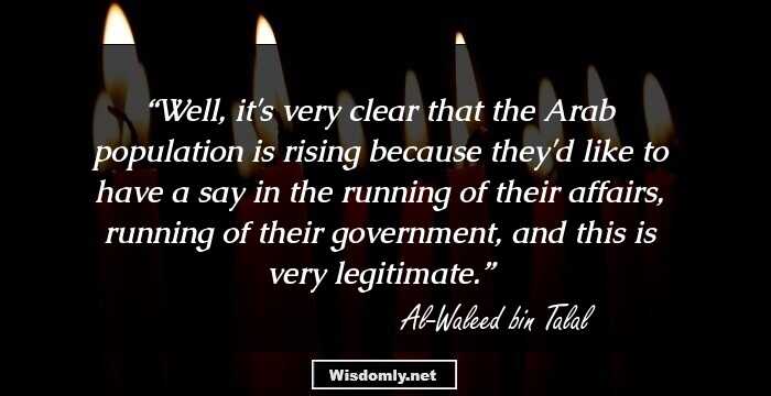 Well, it's very clear that the Arab population is rising because they'd like to have a say in the running of their affairs, running of their government, and this is very legitimate.