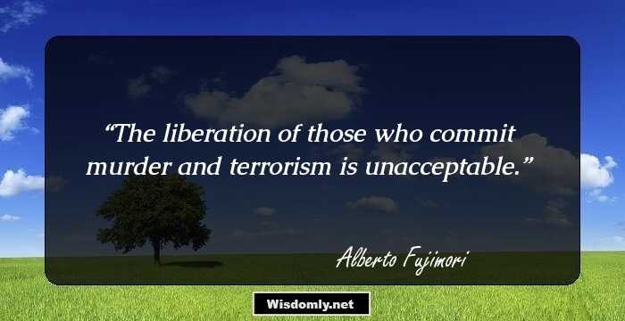 The liberation of those who commit murder and terrorism is unacceptable.