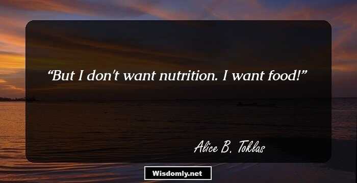 But I don't want nutrition. I want food!