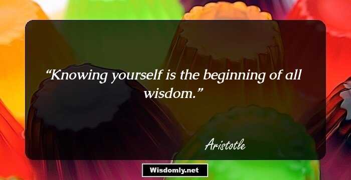 Knowing yourself is the beginning of all wisdom.