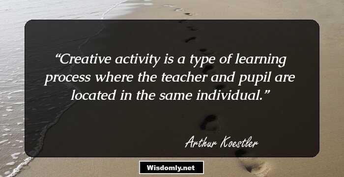 Creative activity is a type of learning process where the teacher and pupil are located in the same individual.