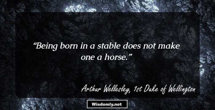 Being born in a stable does not make one a horse.