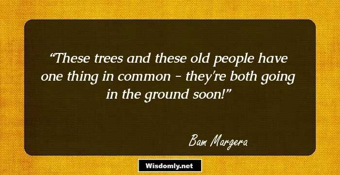 These trees and these old people have one thing in common - they're both going in the ground soon!