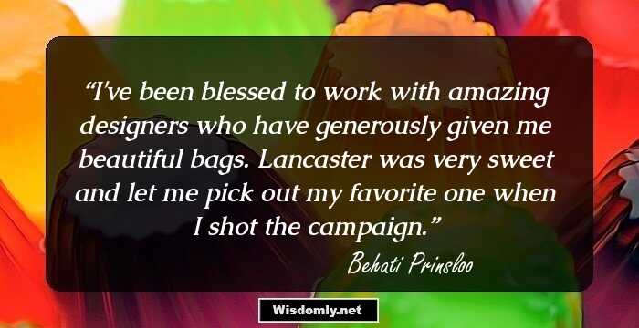 I've been blessed to work with amazing designers who have generously given me beautiful bags. Lancaster was very sweet and let me pick out my favorite one when I shot the campaign.