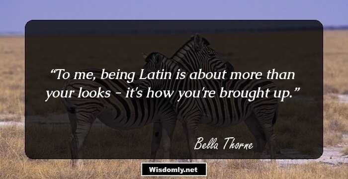 To me, being Latin is about more than your looks - it's how you're brought up.