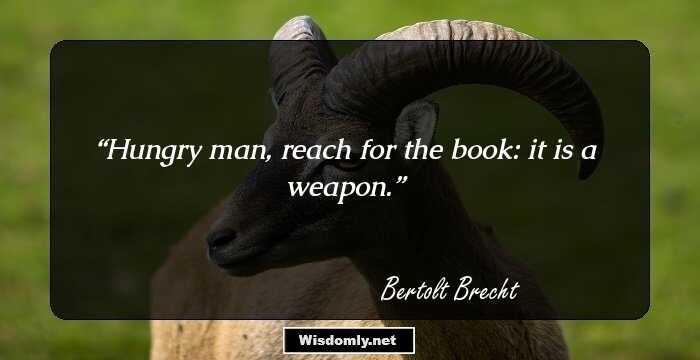 Hungry man, reach for the book: it is a weapon.