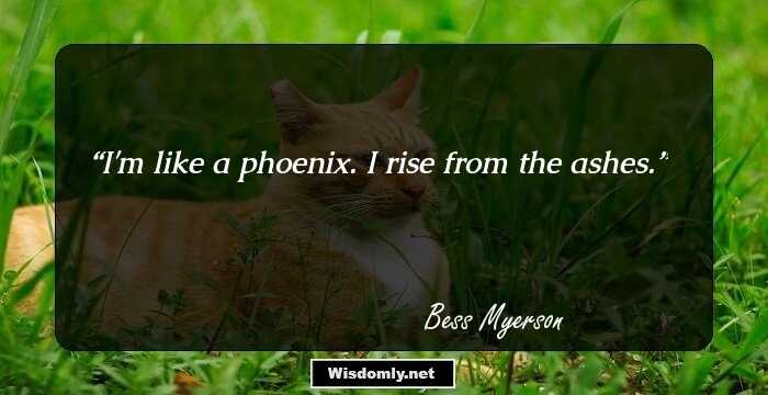 I'm like a phoenix. I rise from the ashes.