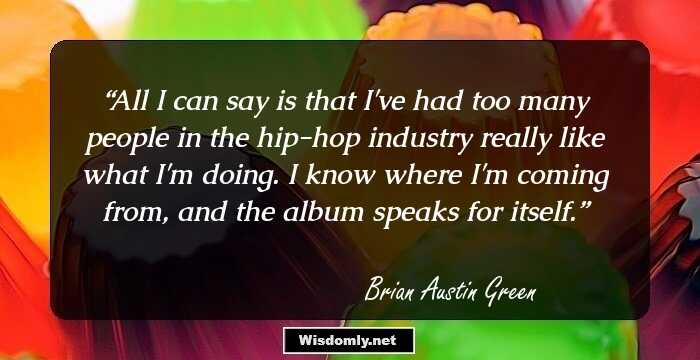 All I can say is that I've had too many people in the hip-hop industry really like what I'm doing. I know where I'm coming from, and the album speaks for itself.