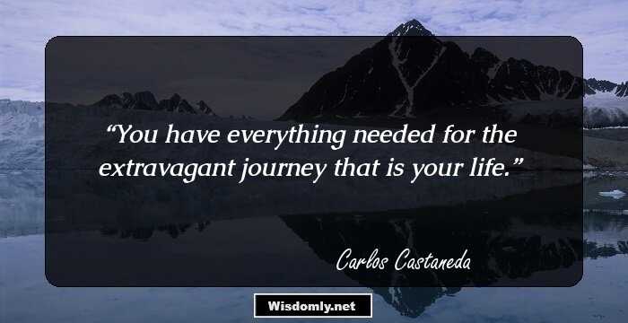 You have everything needed for the extravagant journey that is your life.