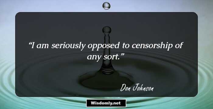 I am seriously opposed to censorship of any sort.