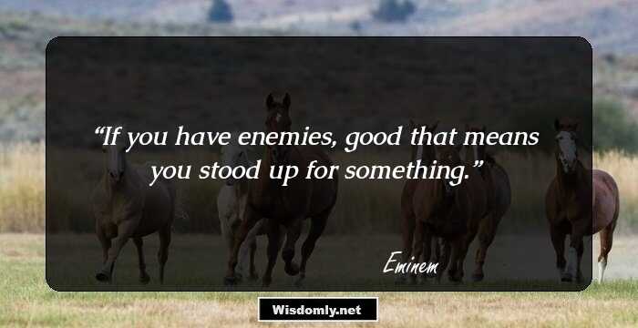 If you have enemies, good
that means you stood up for something.