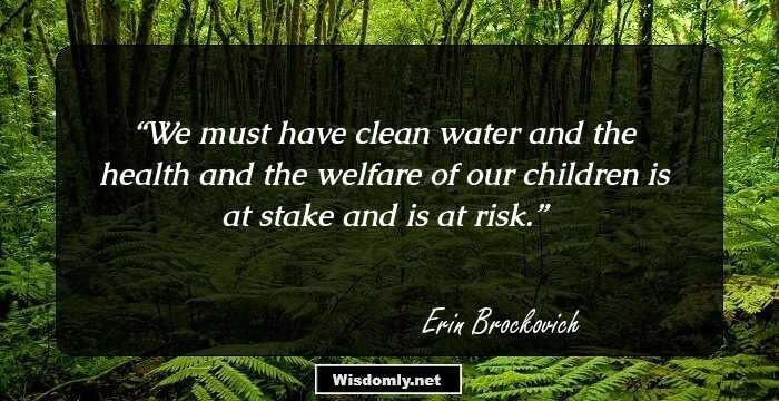 We must have clean water and the health and the welfare of our children is at stake and is at risk.