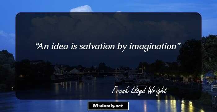 An idea is salvation by imagination