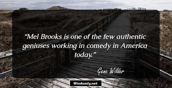 Mel Brooks is one of the few authentic geniuses working in comedy in America today.