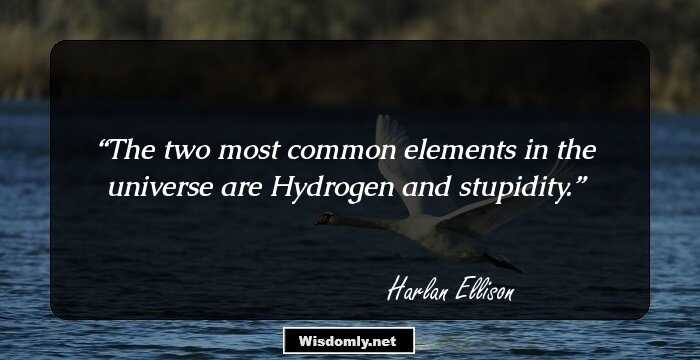 The two most common elements in the universe are Hydrogen and stupidity.