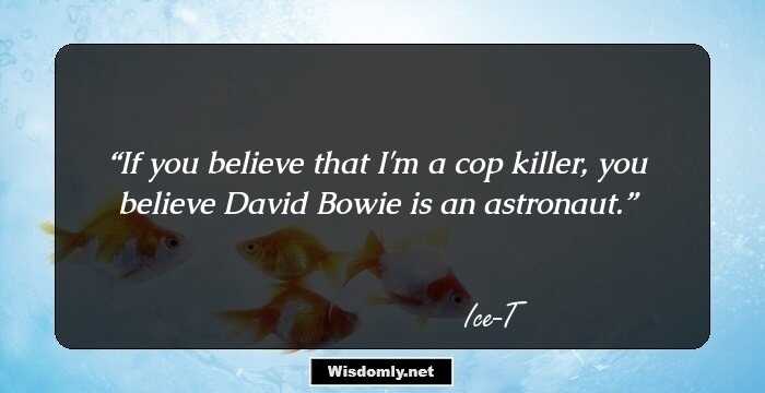 If you believe that I'm a cop killer, you believe David Bowie is an astronaut.