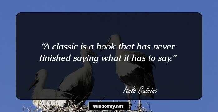 A classic is a book that has never finished saying what it has to say.