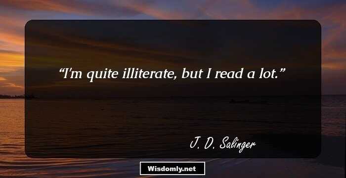 I'm quite illiterate, but I read a lot.