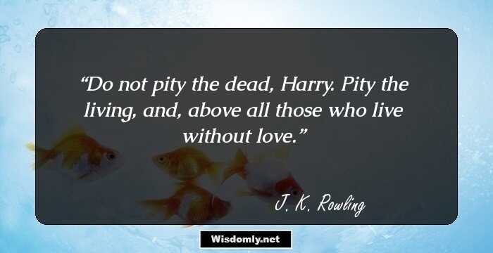 Do not pity the dead, Harry. Pity the living, and, above all those who live without love.