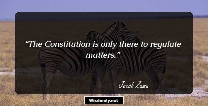 The Constitution is only there to regulate matters.