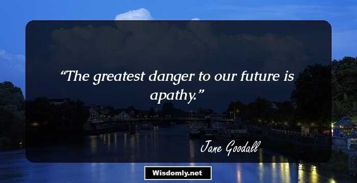 The greatest danger to our future is apathy.