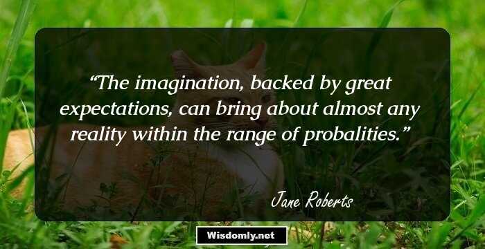 The imagination, backed by great expectations, can bring about almost any reality within the range of probalities.