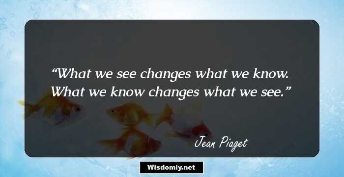 What we see changes what we know. What we know changes what we see.