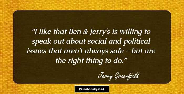 I like that Ben & Jerry's is willing to speak out about social and political issues that aren't always safe - but are the right thing to do.