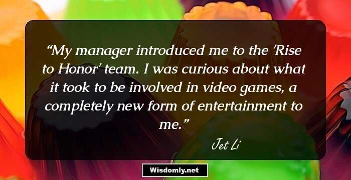 My manager introduced me to the 'Rise to Honor' team. I was curious about what it took to be involved in video games, a completely new form of entertainment to me.