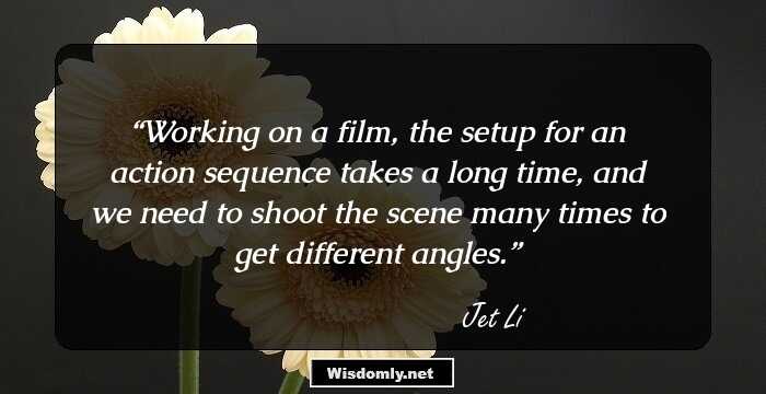 Working on a film, the setup for an action sequence takes a long time, and we need to shoot the scene many times to get different angles.