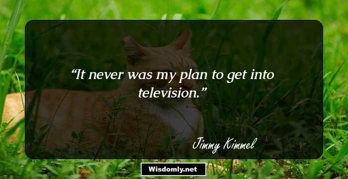 It never was my plan to get into television.