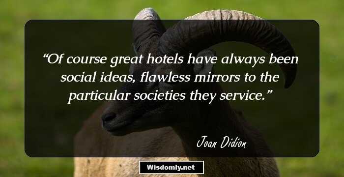 Of course great hotels have always been social ideas, flawless mirrors to the particular societies they service.