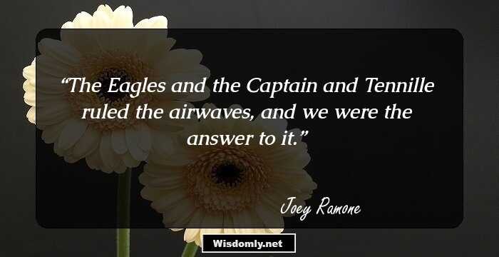 The Eagles and the Captain and Tennille ruled the airwaves, and we were the answer to it.