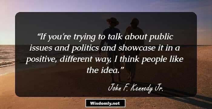 If you're trying to talk about public issues and politics and showcase it in a positive, different way, I think people like the idea.