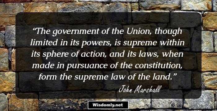 The government of the Union, though limited in its powers, is supreme within its sphere of action, and its laws, when made in pursuance of the constitution, form the supreme law of the land.