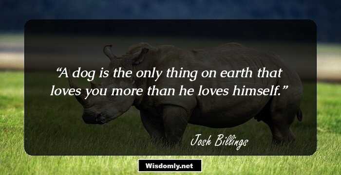 A dog is the only thing on earth that loves you more than he loves himself.