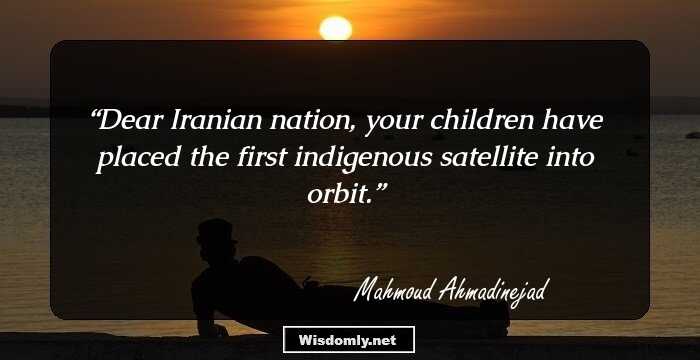 Dear Iranian nation, your children have placed the first indigenous satellite into orbit.