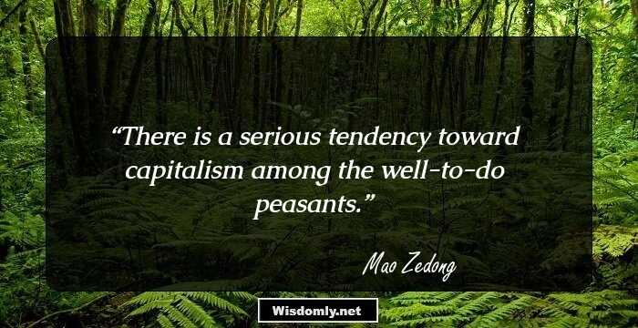 There is a serious tendency toward capitalism among the well-to-do peasants.