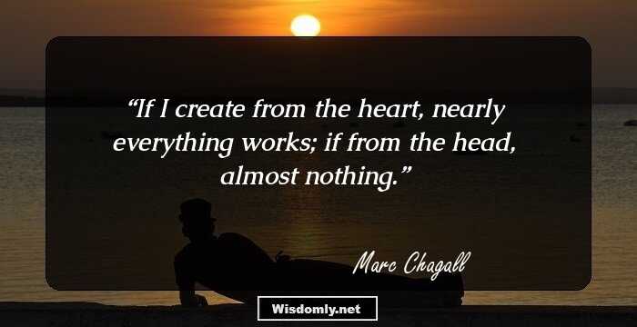 If I create from the heart, nearly everything works; if from the head, almost nothing.