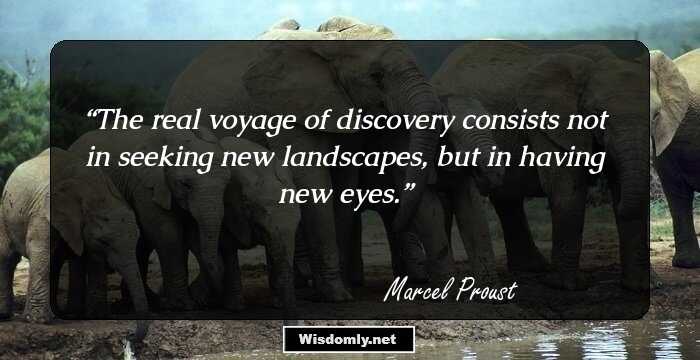 The real voyage of discovery consists not in seeking new landscapes, but in having new eyes.