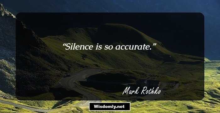 Silence is so accurate.