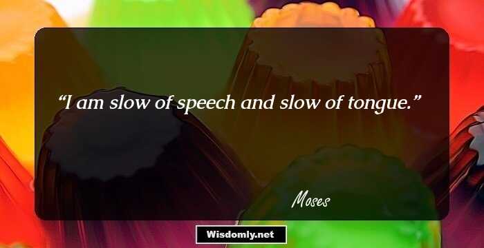 I am slow of speech and slow of tongue.