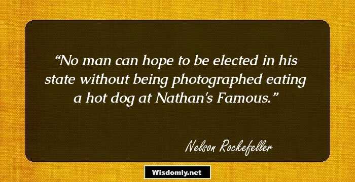 No man can hope to be elected in his state without being photographed eating a hot dog at Nathan's Famous.