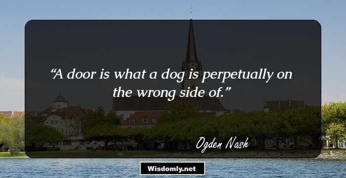 A door is what a dog is perpetually on the wrong side of.