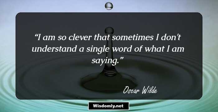 I am so clever that sometimes I don't understand a single word of what I am saying.