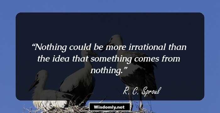 Nothing could be more irrational than the idea that something comes from nothing.