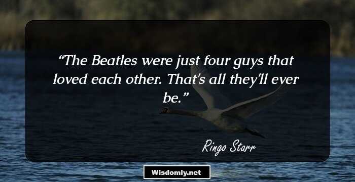 The Beatles were just four guys that loved each other. That's all they'll ever be.