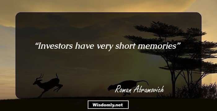 Investors have very short memories