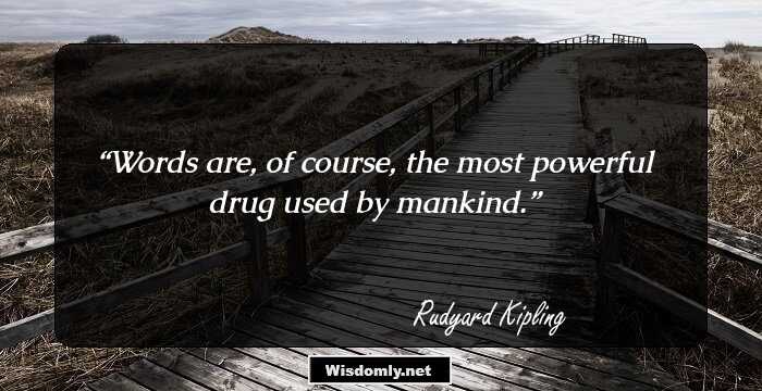 Words are, of course, the most powerful drug used by mankind.